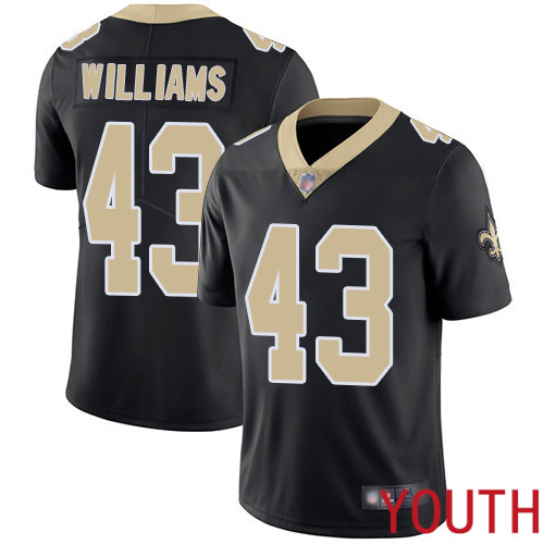 New Orleans Saints Limited Black Youth Marcus Williams Home Jersey NFL Football #43 Vapor Untouchable Jersey->youth nfl jersey->Youth Jersey